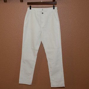 Vans Women's White Raw Hems Straight Leg Pants